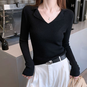 LUQIAN | Autumn Long Sleeve Base Layer Sweater Polo Neck Design Slim Big Size