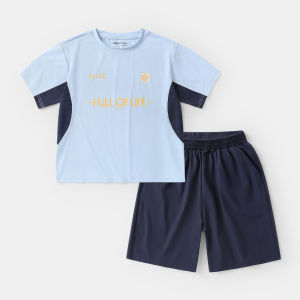 Boys Summer Sportswear Set Short Sleeve Shorts Thin Casual Style Baby Clothes College Style Cool Feeling Childrens Fashion