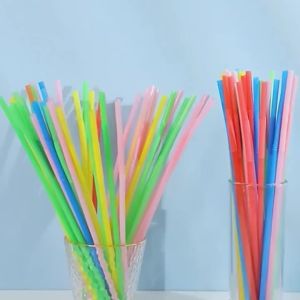 100PCS Multicolor Plastic Straws Kitchen Beverage Disposable Drinking Straw Cocktail Wedding Party Accessories