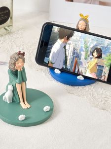 Creative Cute Mobile Phone Stand Resin Desktop Decoration Girls Gift Lazy People Support Arm Length 20cm Weight 75g