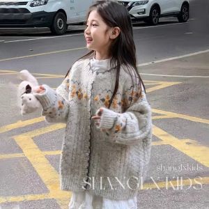Áo Len Cardigan Thời Trang Cho Bé Gái Mùa Xuân Thu Phong Cách Hàn Quốc Áo Khoác Ngoài Trẻ Em Áo Len Trẻ Em Ấm Áp Thoải Mái