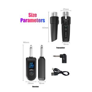 Wired To Wireless Microphone System Transmitter And Receiver for Dynamic Microphone Audio Mixers PA Systems