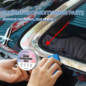 NEW A Restoration Paste for Chrome Parts of Vehicles Designed for Renewing Oxidized Chrome Trim And Emblems Comes with a Spong