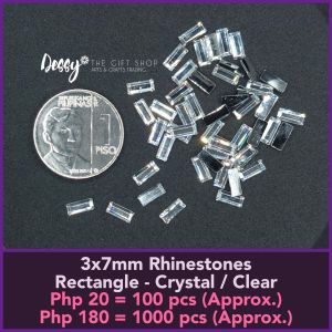 7x3mm Rectangle Rhinestones 100 pcs - Dessy The Gift Shop