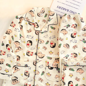 Thickened Air Cotton Pajamas Couples Sleepwear Cartoon Cute Home Clothes Men Women Long Sleeve Long Pants Home Comfortable