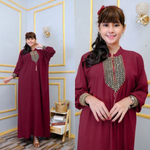 KAFTAN RAYON PREMIUM SUPER BIG SIZE POLOS LD 140 160 RESLETING DEPAN BUSUI