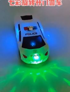 Electric 360 Rotation Police Car Vehicle with LED Light Music Dancing Deformation Rotating Car Universal Police Cars Educational toy for kids