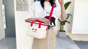 EZYLITTLS Fashion Insulated Lunch Bag Women Girl Canvas Shoulder Lunch Box Protable Food Storage Bags Thermal Bag