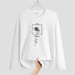 Fashionable Long Sleeve Crew Neck Campus Style T-Shirt for Men Spring Autumn New Style Versatile Base Layer Shirt Breathable Cotton