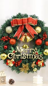50cm Christmas garland rattan pointed red fruit pine cone wedding garland home decoration party wall decoration