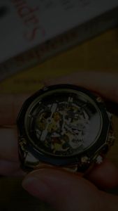 Forsining | Forsining Fashion Gold Watch for Men Sports Skeleton Automatic Mechanical Watches Stainless Steel Strap Business Wristwatches
