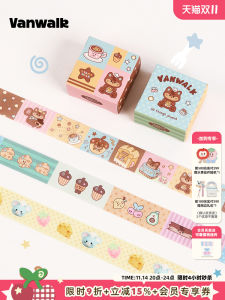 Cute Cartoon Hand-Drawn INS Girl Tape Stickers Decorative Material Album Decoration Paper Craft Supplies Vanwalk Brand