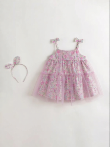 Marc&Janie | Girls Pink Purple Floral Garden Strap Dress Summer New Arrival