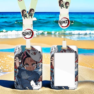 Protective Sleeve with Extendable Lanyard for Bus Pass Access Control Card Work ID Card Ghost Slayer Anime Protective Cover