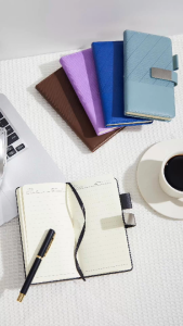 Personalized Name Leather Notebook Magnetic Side Pocket and Pen Holder Journal & Notepads A6 Size