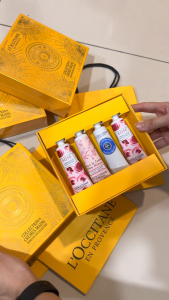 LOCCITANE Hand Cream Gift Set 4pcs x 30ml | Rose Cherry Blossom & Shea Butter | Hand Cream Collection | Gift Box + Bag