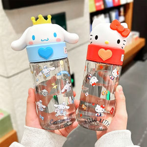 Sanrio | Hello Kitty 500ml Cups Kawaii Sanrio Tour Drinking Cup Kuromi Cinnamoroll Melody Leakproof Outdoor Camping Water Bottles