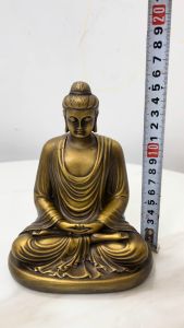 Tượng phật thích ca mâu ni ngồi thiền bằng đồng hun cao 16cm rộng 12x9cm nặng 1kg