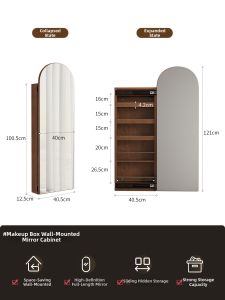 DONGMU | Dressing Mirror with Storage Retro Style Half-length