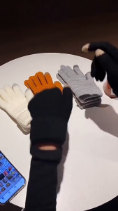 LOYO Women Winter Touch Screen Gloves Warm Stretch Knit Mittens Full Finger Guantes