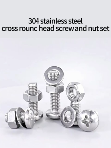 320pcs Stainless Steel Screw 304 Cross Round Head Screw And Nut Set Multiple Specifications Stainless Steel Screws