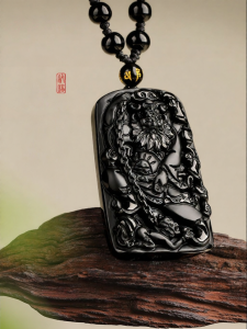 JIZHAOTANG | Talisman Amulet Natural Obsidian Pendant