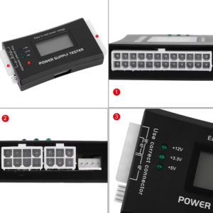 เครื่องมือทดสอบการวินิจฉัยการวัดพลังงาน จอแสดงผล LCD แบบดิจิตอล คอมพิวเตอร์พีซี เครื่องทดสอบแหล่งจ่ายไฟ LCD 20/24 พิน การทดสอบแหล่ง Atx
