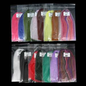 2Packs Fly Tying Soft EP Silky Fiber Long Hair Synthetic Material for Minnow Baitfish Streamer Fishing Lure Bait 16 Colors