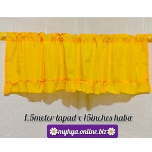 glamour curtain yellow color theme curtain/ school valance curtain elegant yellow family/ kurtina pangbintana 60x15inches