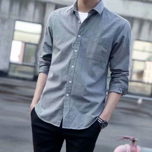 Pure Cotton Long Sleeve Shirt Mens Workwear Thin Model Office Wear Printed Oxford Cloth Youth Fashion Spring Autumn Sun Protection Coat