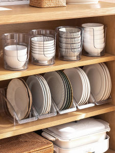 Kitchen Plastic Storage Box Dishware Rack Dish Plate Bowl Draining Stand Utensils Organizer Cabinet Shelf Cooking Accessories
