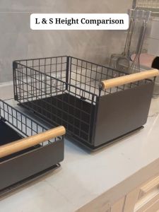 NBSail ไม่ต้องเจาะรู  ชั้นวางของใต้ซิงค์ ตู้เก็บเครื่องปรุงบิวท์อิน ชั้นวางจานแบบลิ้นชักพร้อมรางเลื่อน ชั้นวางของในครัว