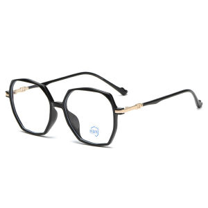 JN IMPRESSION แว่นเลนส์อ่อนป้องกันสีฟ้า TR ใหม่แฟชั่นของผู้หญิงการถ่ายภาพสตรีท0องศาแว่นตา