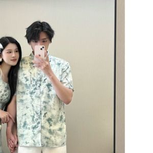 XILANDUO | Couple Set Printed Sleeveless Dress Short-sleeve Shirt