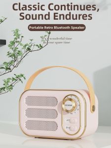 Retro Portable Bluetooth Speaker Bass Cannon New Card Insertion U Disk High Sound Quality Cute Girl Heart 322D Small Sound Box