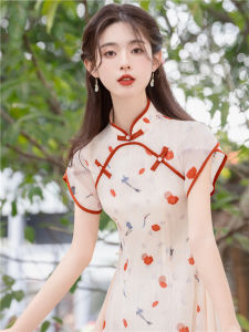 Cheongsam Womens New Chinese Chic Unique Artistic Skirt Womens Summer 2024 New Arrival Special-Interest Design Dress Women