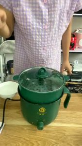 Nồi Lẩu Điện Mini Kiêm Nấu Cơm Đa Năng Chống Dính 18cm thể tích 1.8L 600W