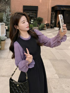 Elegant A-Line Midi Dress Womens Spring Autumn High Waist Slimming Gentle French Style Design Sensation Small Audience Dress