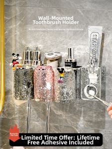 AIJIADA | Wall-mounted Toothbrush Holder Set Bathroom