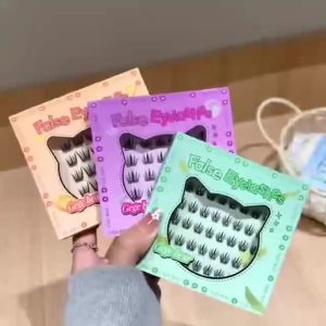 Gege Bear Single Cluster False Eyelashes: Glue-Free False Eyelashes Easy To Apply Natural Makeup Look No Glue Required Beginner-Friendly