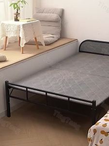 Metal Folding Bed Portable Foldable Bed Save Space For Dormitory Single/Double Bed Frame Home Office Adult Nap Bed Lunch Break Bed Dorm