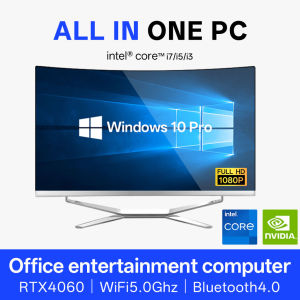 Hongming 27" Curved screen HD IPS All in one PC， intel core i5 12400 RAM/16G/32G DDR4 SSD/512G/1TB windows 10 ProDesktop Computers