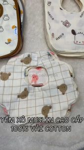 Combo 5 Chiếc yếm Xô Cho Bé Chất Xô Muslin Siêu mềm | Khăn Yếm Dành Cho Bé Sơ Sinh | Yếm Vải Cho Bé Trai Bé Gái 0-24 tháng | Có Tách lẻ 2 Chiếc