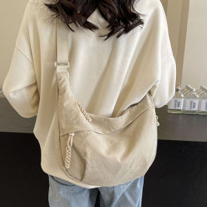 Đơn giản Màu Nguyên Chất Túi Đeo Ngang Thường Ngày Đa Năng Nhẹ Hàn Quốc Phong Cách Nhật Bản Gió Lười Mới 2024 Mẫu Bổ Sung Học