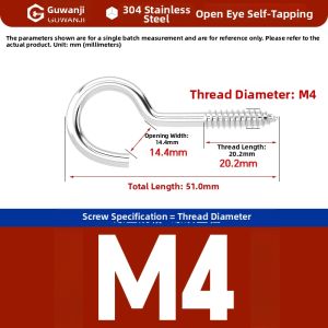 GUWANJI | Stainless Steel Eye Screw Hooks