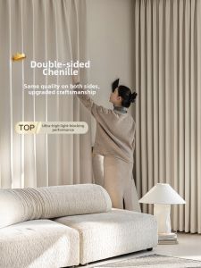 Creamy Style High-end Chenille Blackout Curtains
