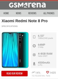 Xiaomi Redmi Note 8 Pro ( 6 GB RAM/64 GB Internal )