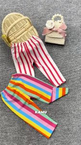Legging Carlissa Anak Bayi-15 Tahun / Celana Panjang Perempuan Leging Salur Anak Cewek Murah Adem Import