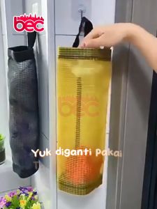 [BEC] Tas Tempat Penyimpanan Kantong Plastik Bentuk Tabung Storage Gantung Jaring Multifungsi