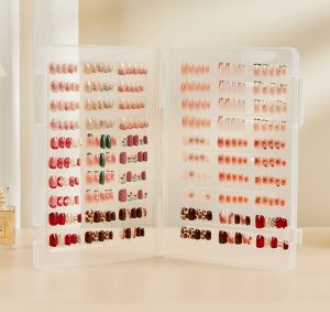 Clear Nail Art Display Clear PP Plastic Document Storage Box Manicure Nail Art Piece Storage Book Simple Album Jewelry Storage